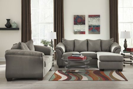 Almath Sofa With Reversible Chaise - Cobblestone