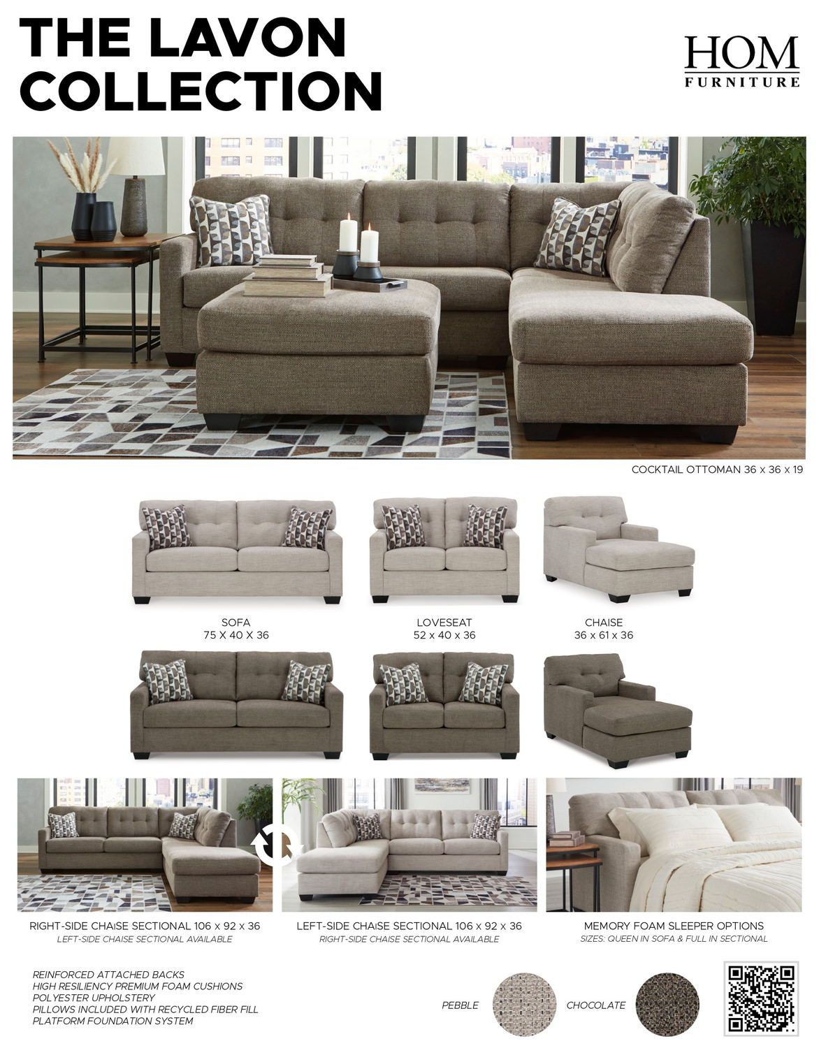 Lavon Loveseat - Chocolate