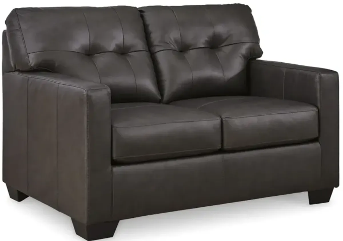 Elsa Leather Loveseat - Storm