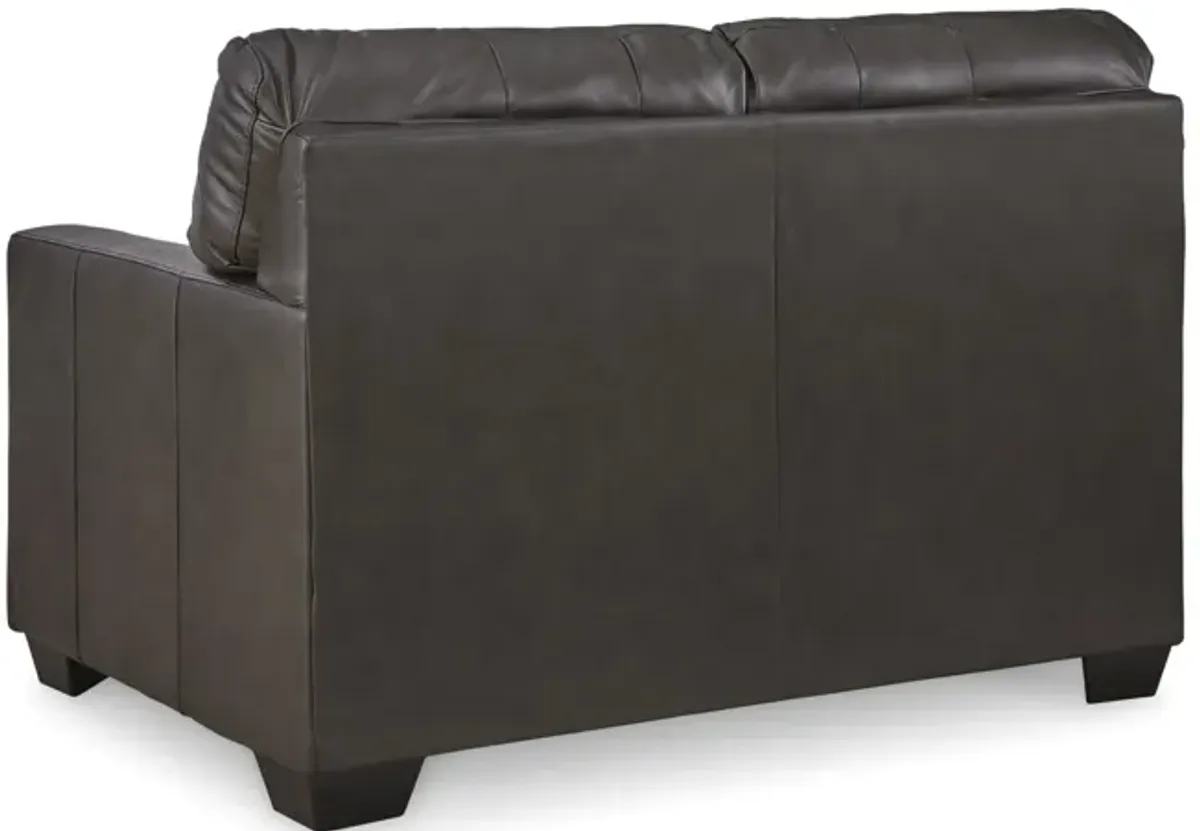 Elsa Leather Loveseat - Storm