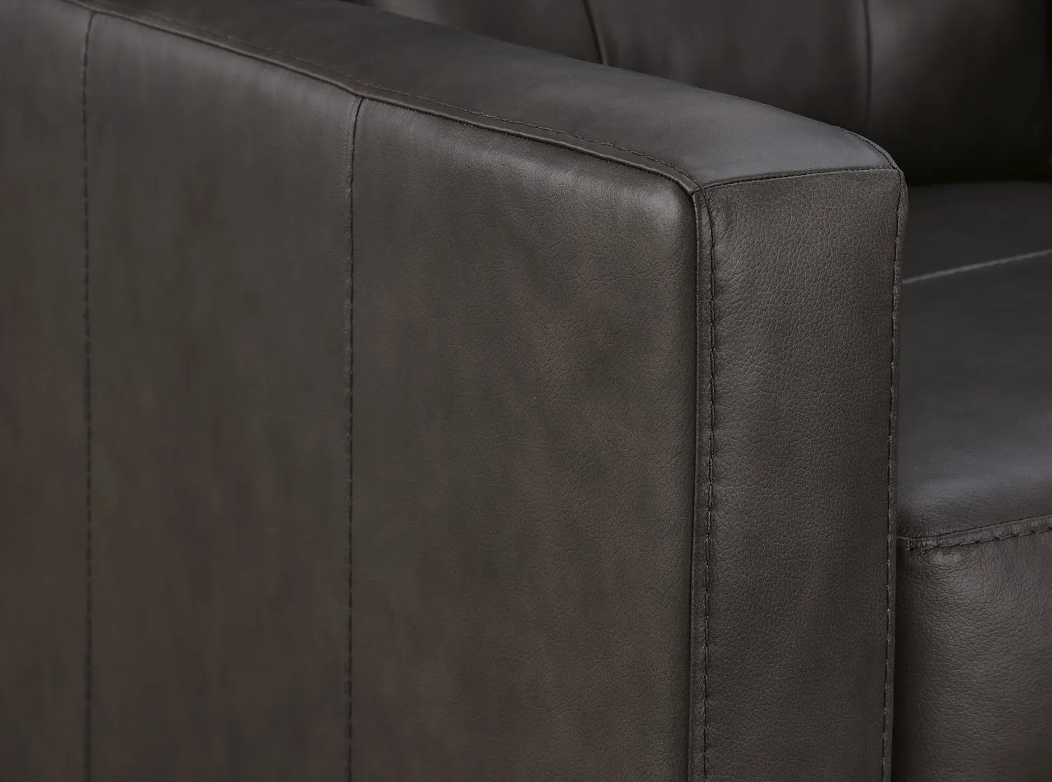 Elsa Leather Loveseat - Storm