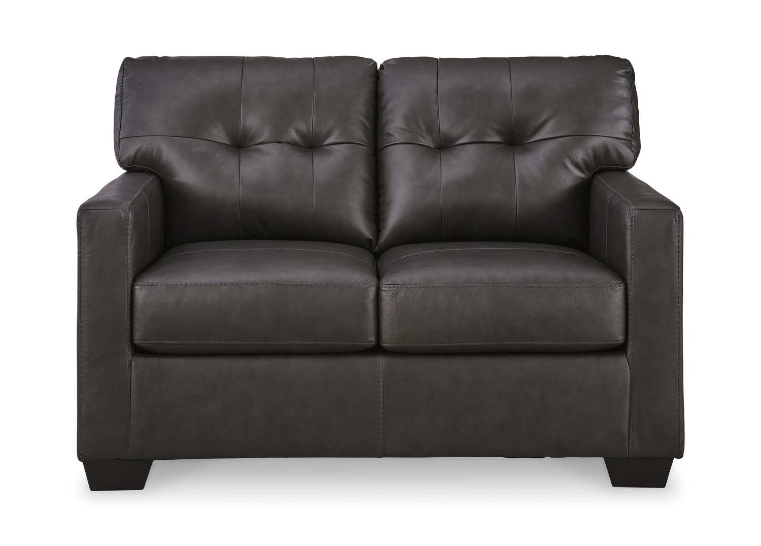 Elsa Leather Loveseat - Storm