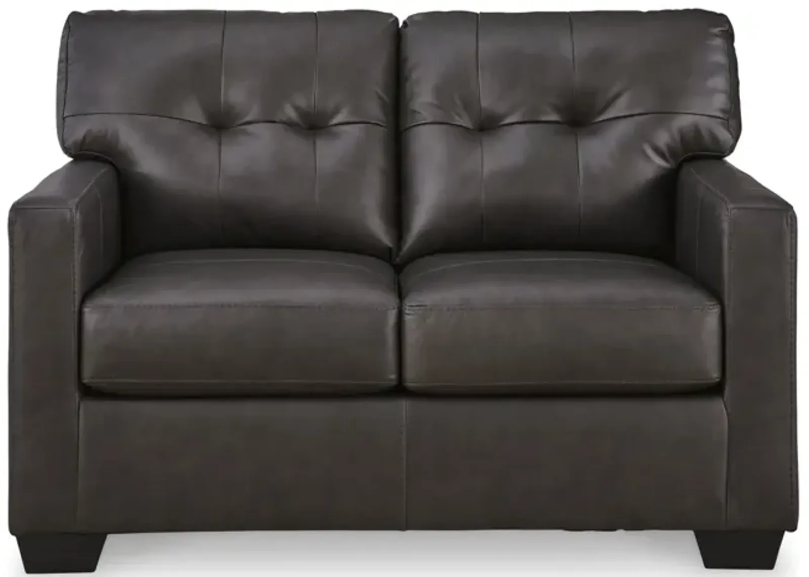 Elsa Leather Loveseat - Storm