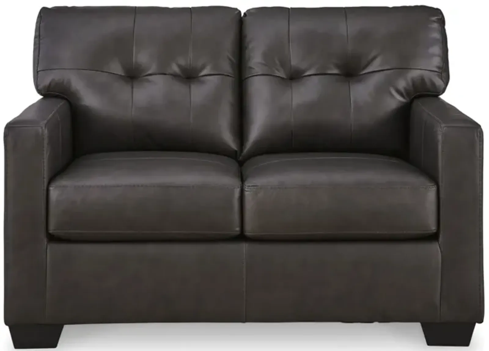 Elsa Leather Loveseat - Storm