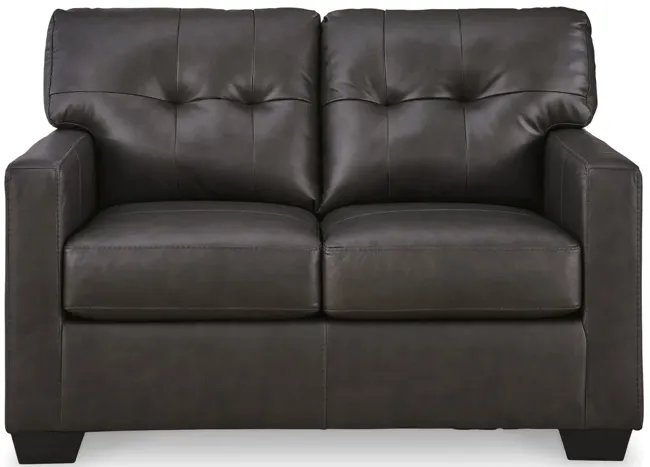 Elsa Leather Loveseat - Storm