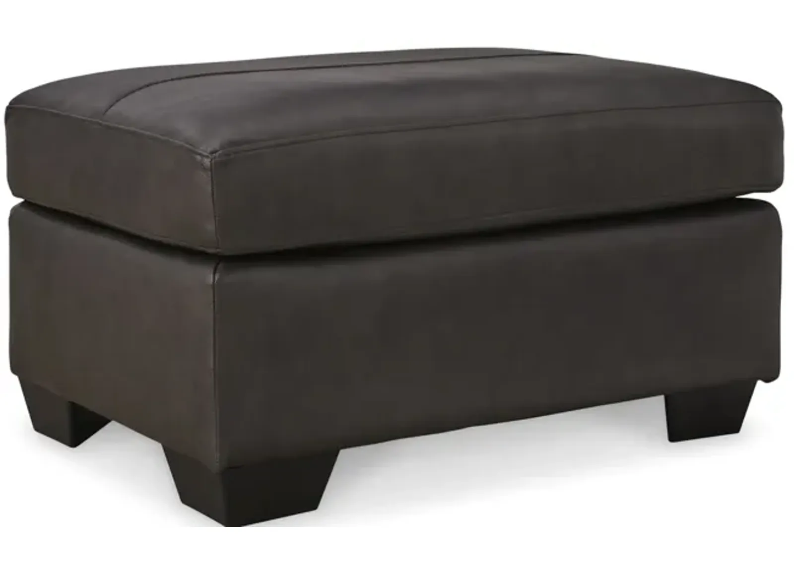 Elsa Leather Ottoman - Storm