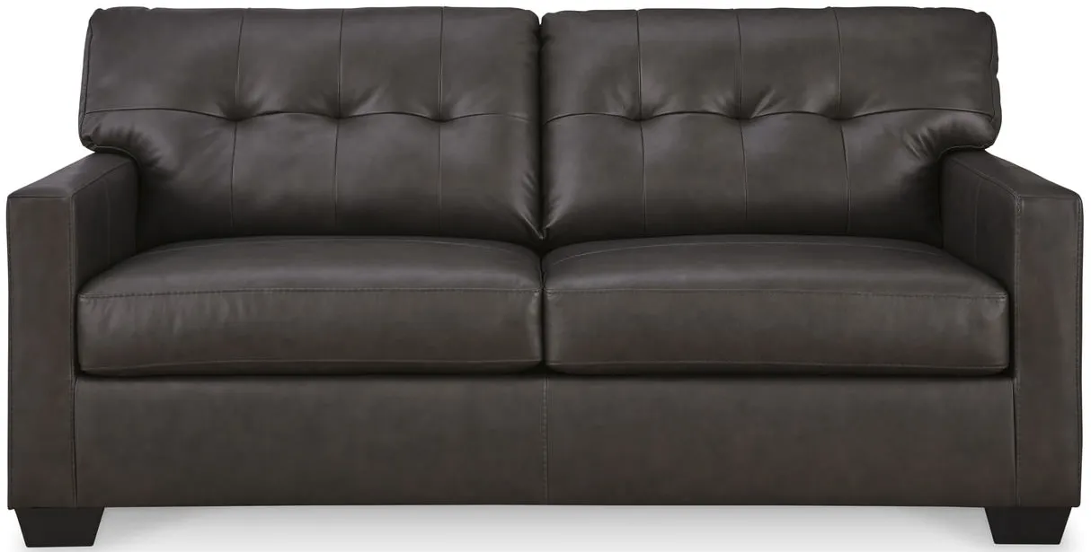 Elsa Leather Full Sleeper Sofa - Storm