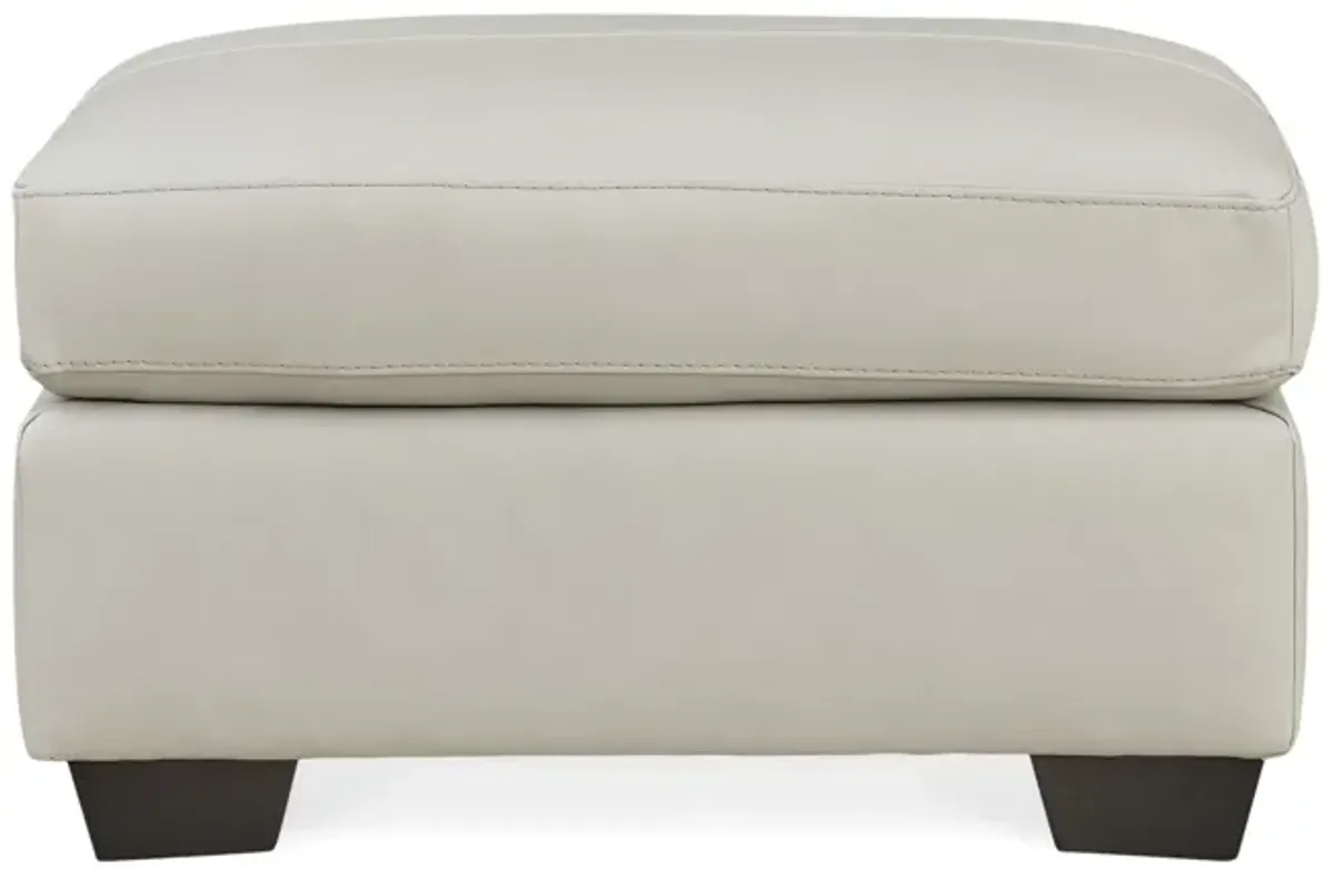 Elsa Leather Ottoman - Coconut