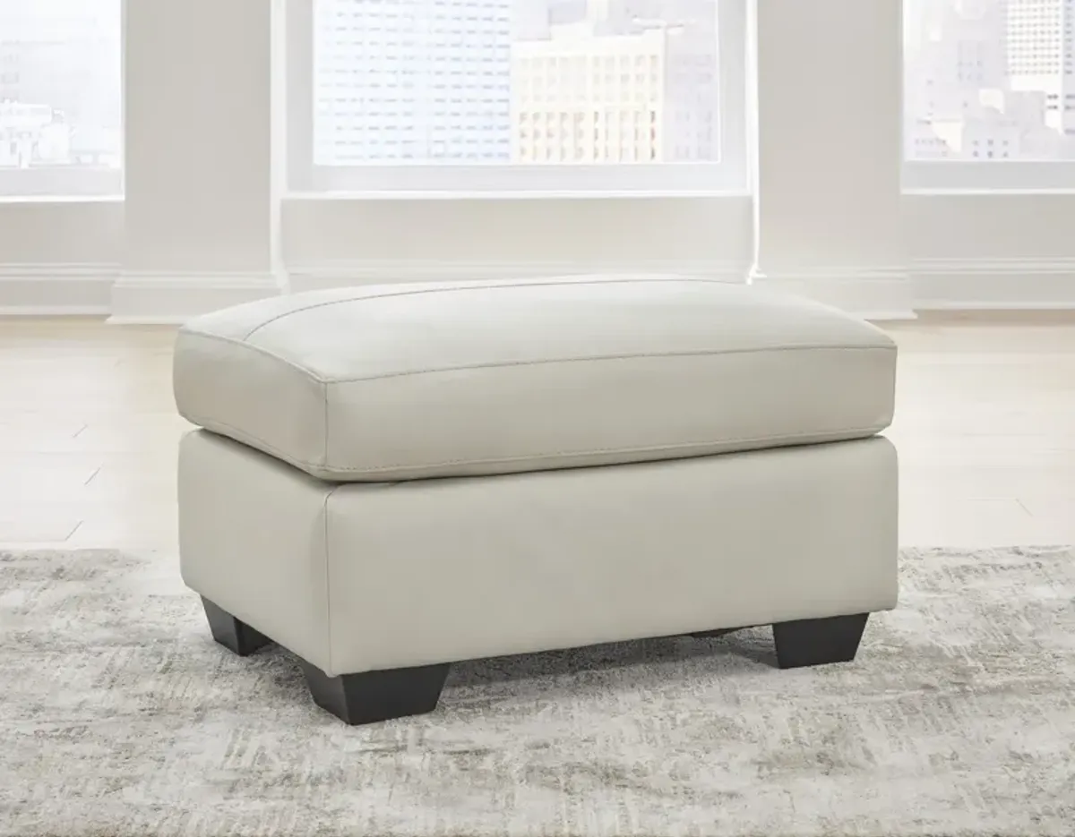 Elsa Leather Ottoman - Coconut