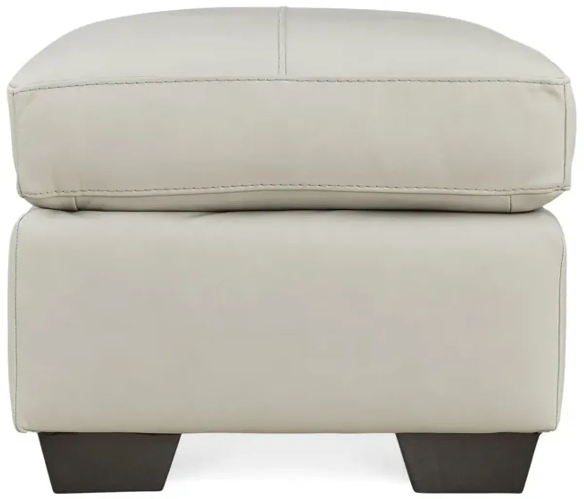 Elsa Leather Ottoman - Coconut