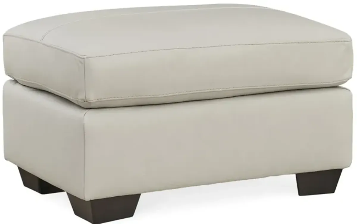 Elsa Leather Ottoman - Coconut