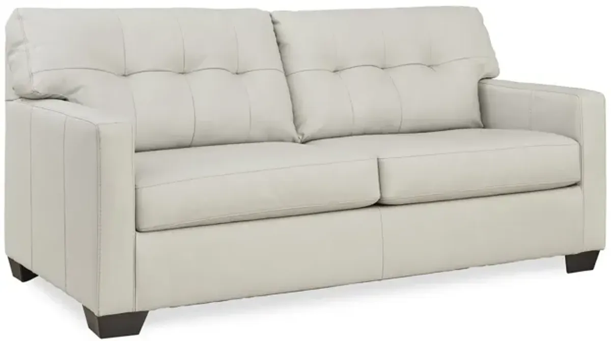 Elsa Leather Full Sleeper Sofa - Coconut