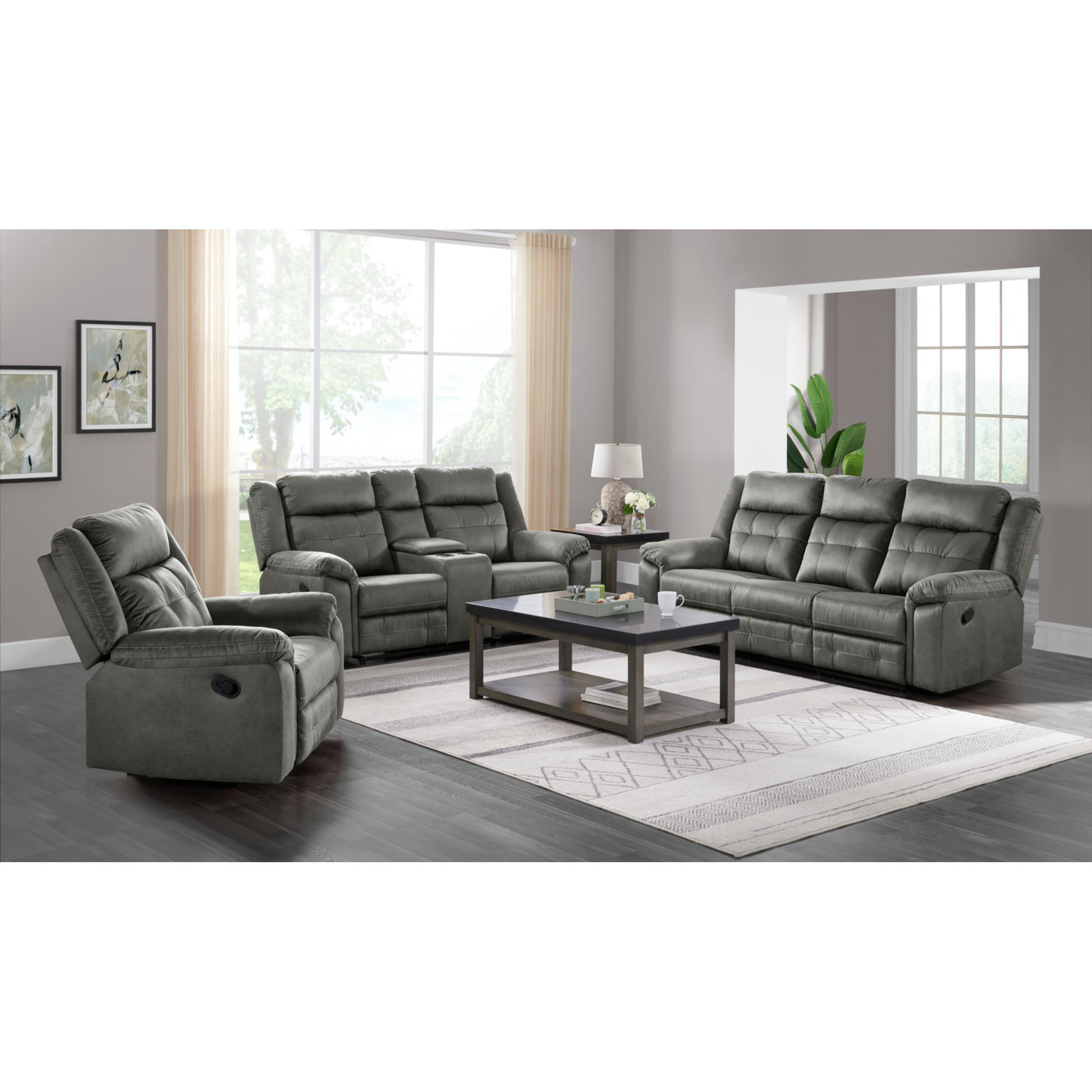 Hector Reclining Sofa - Grey