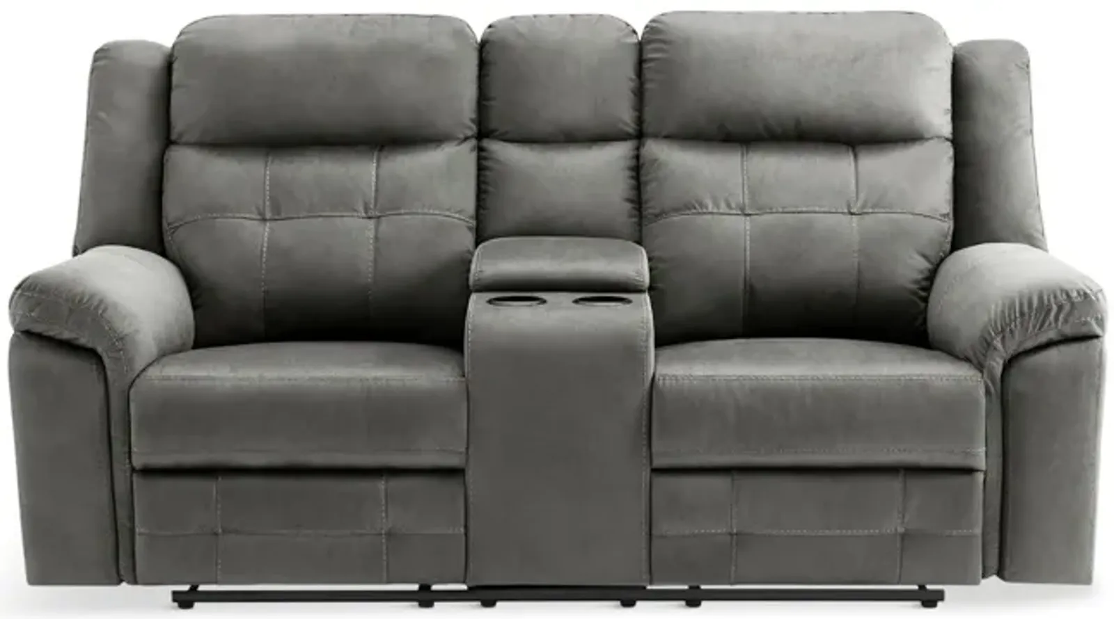 Hector Reclining Loveseat with Console - Grey