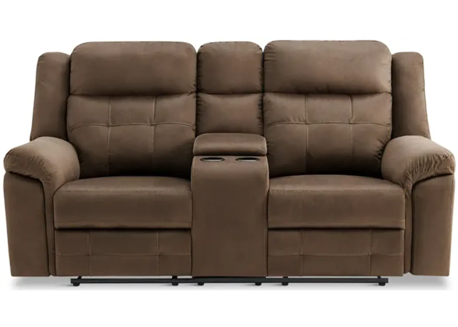 Hector Reclining Loveseat with Console - Brown