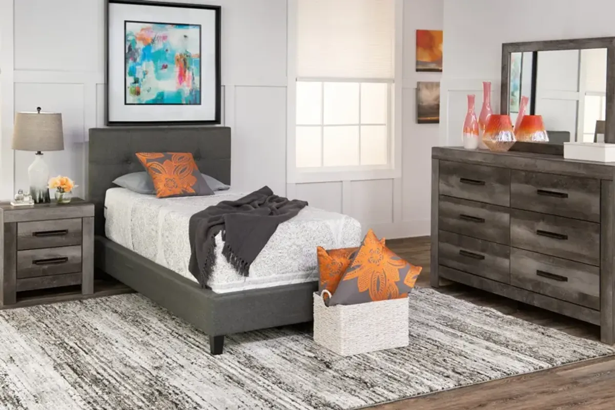 Avery Twin Upholstered Headboard - Charcoal