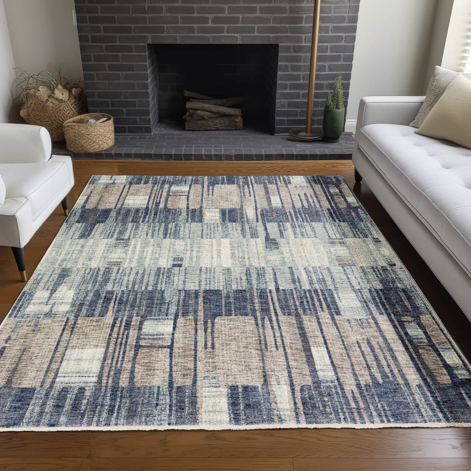 Neola Navy 5 0  x 7 10  Area Rug