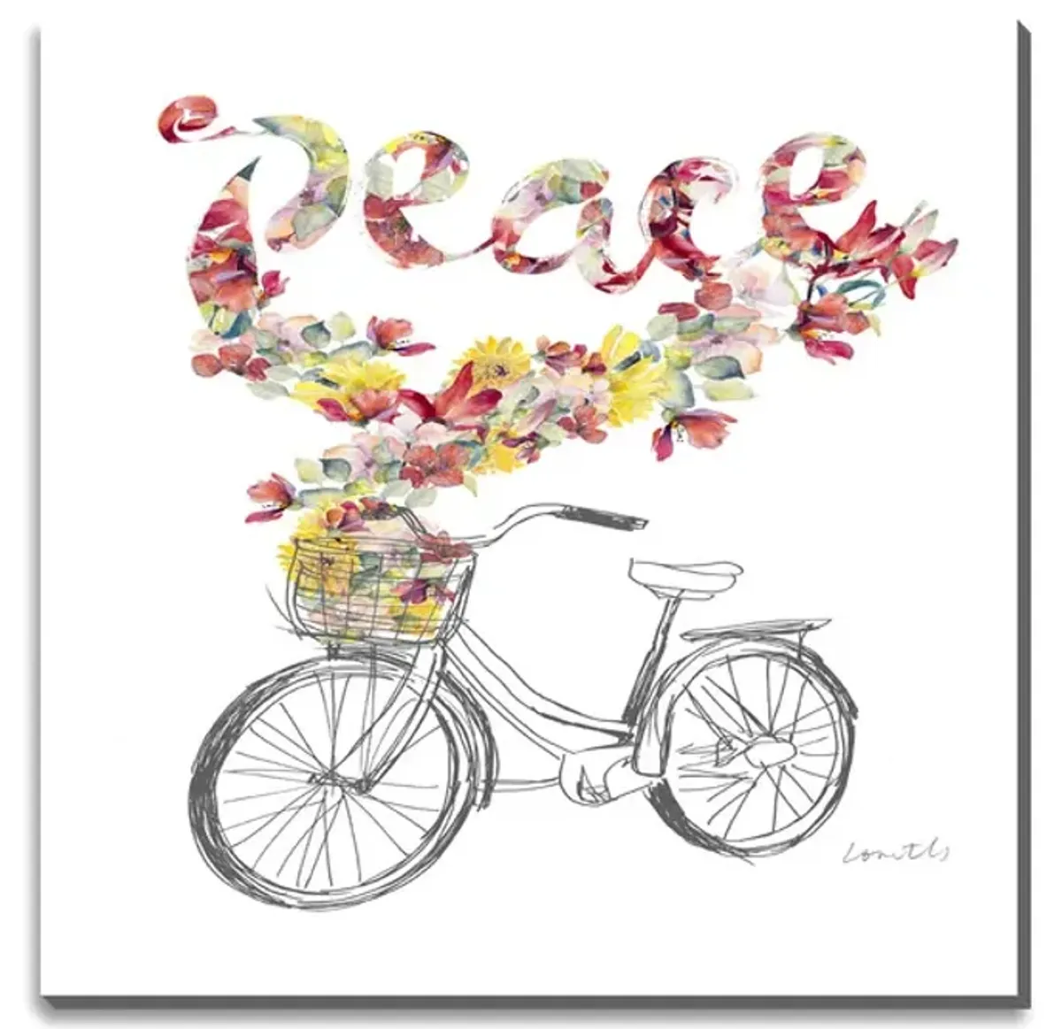 Bicycle Peace Art on Wood