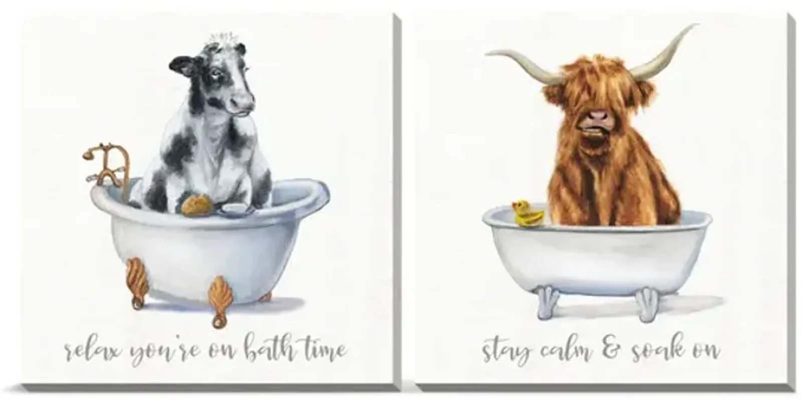 Bath Time Set of 2 Canvas Prints