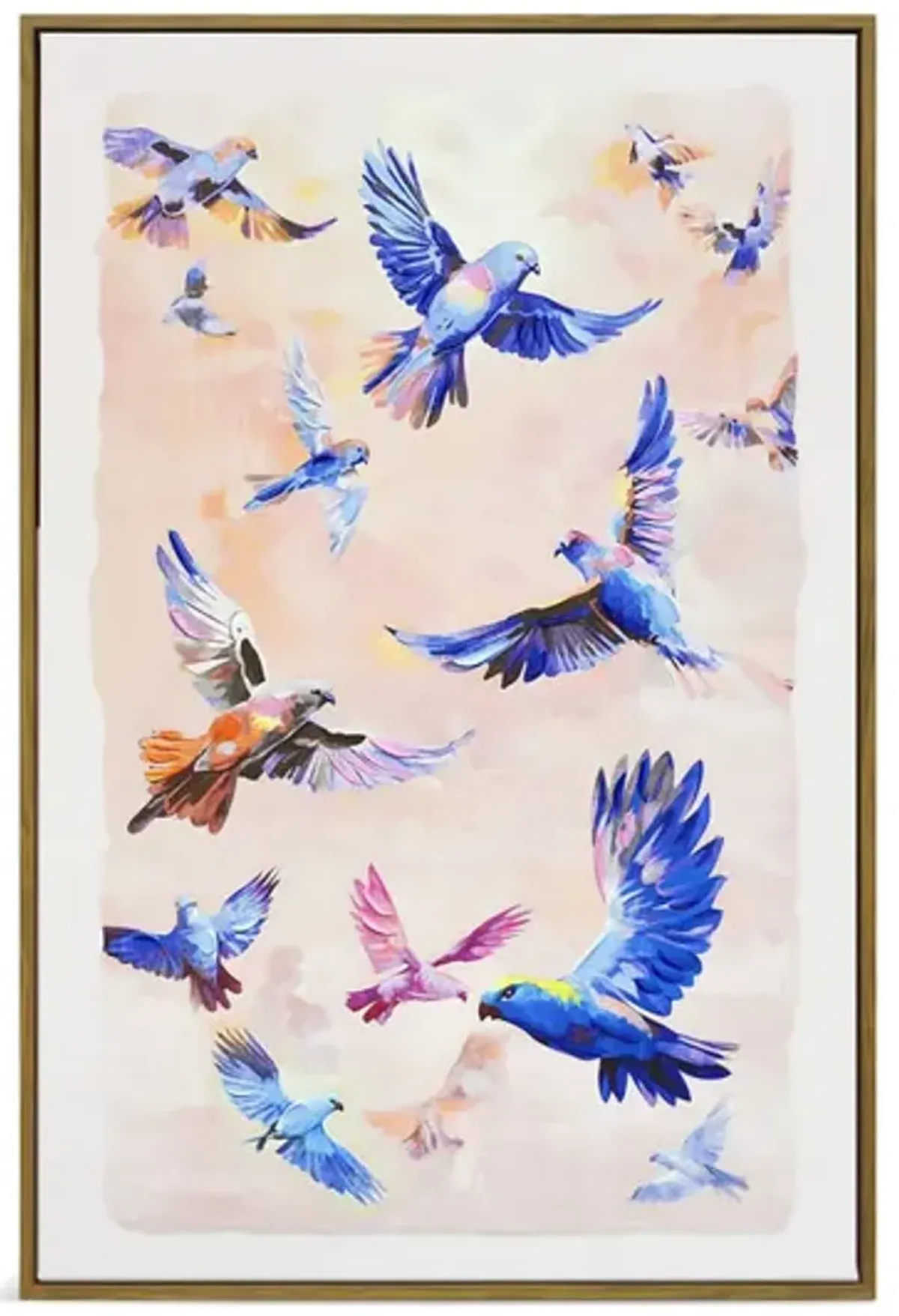 Fluttering Parrots Framed Art