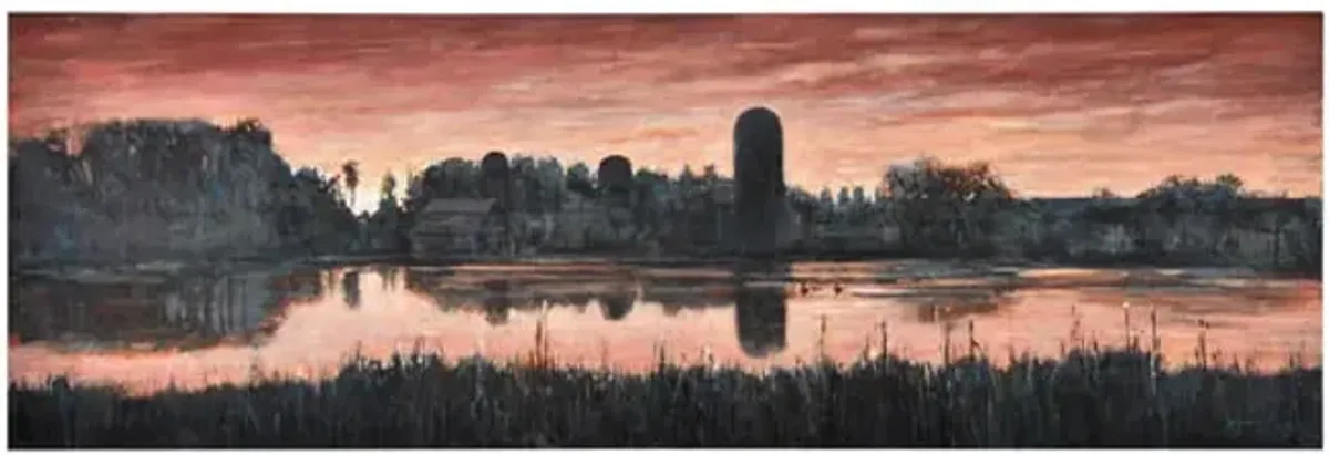 Sunset On The Farm Canvas Art