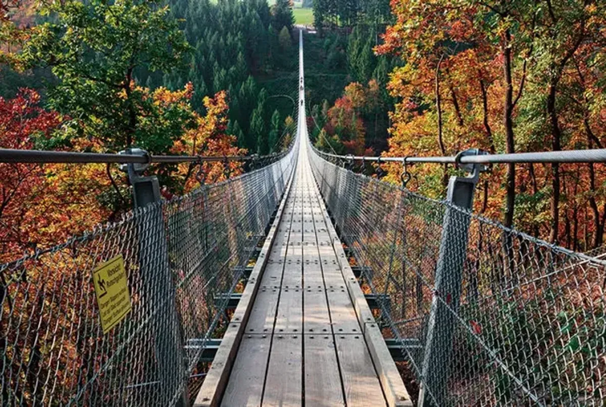 Fall Bridge Walk Glass Art