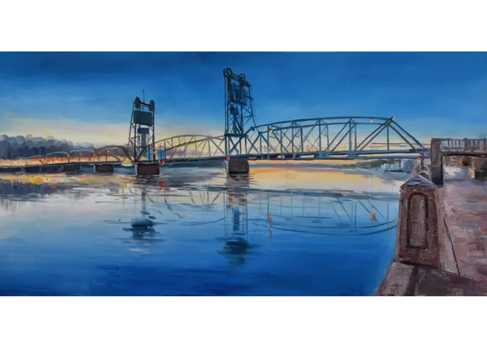 Dusk Bridge Sky Canvas Art