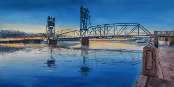 Dusk Bridge Sky Canvas Art