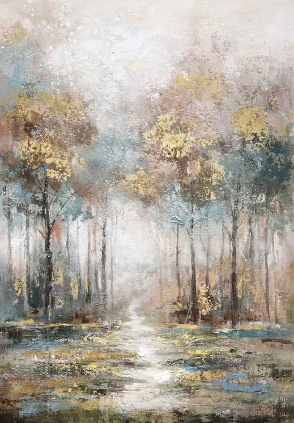 Mystic Gold Forest Canvas Art