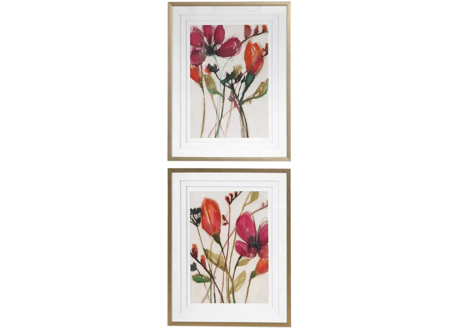 Vivid Arrangement Prints - Set of 2