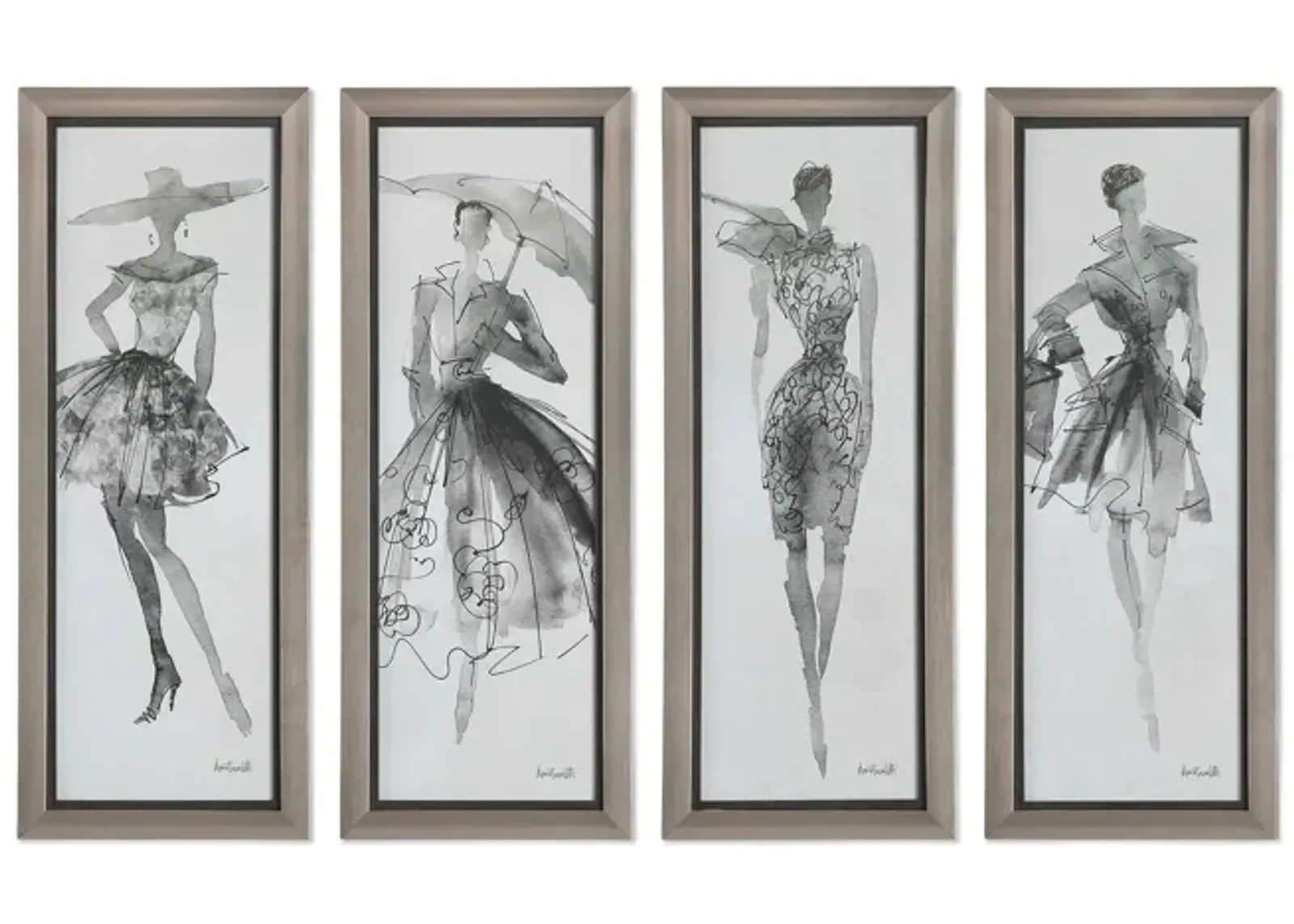 Fashion Sketchbook Framed Prints - Set of 4