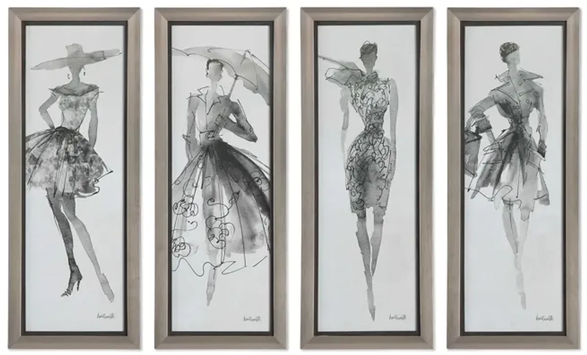 Fashion Sketchbook Framed Prints - Set of 4