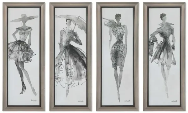 Fashion Sketchbook Framed Prints - Set of 4