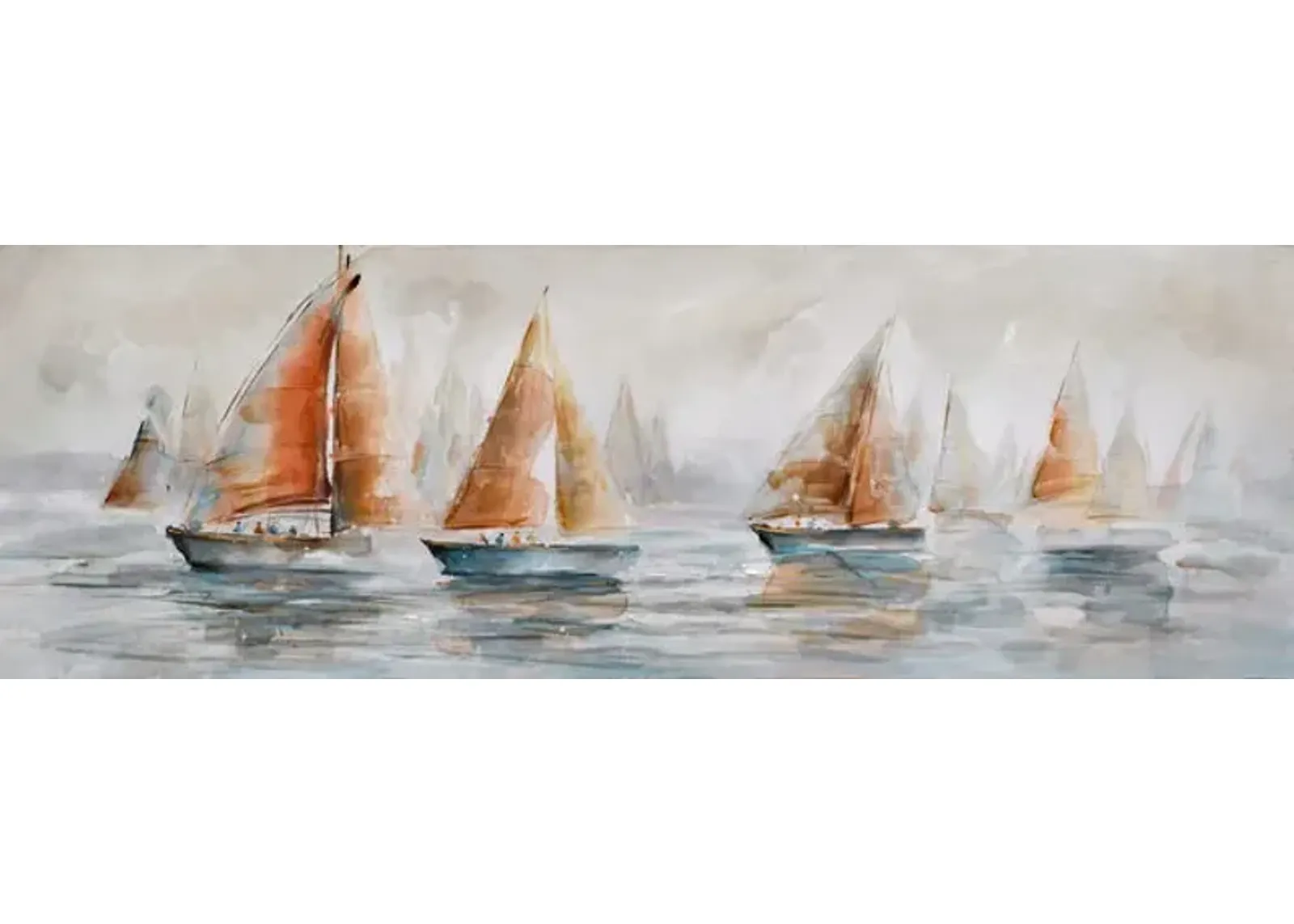 Colored Sailboats Canvas Art