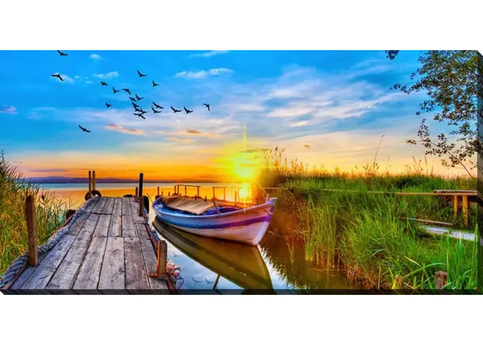 Sunset At The Lake Canvas Art