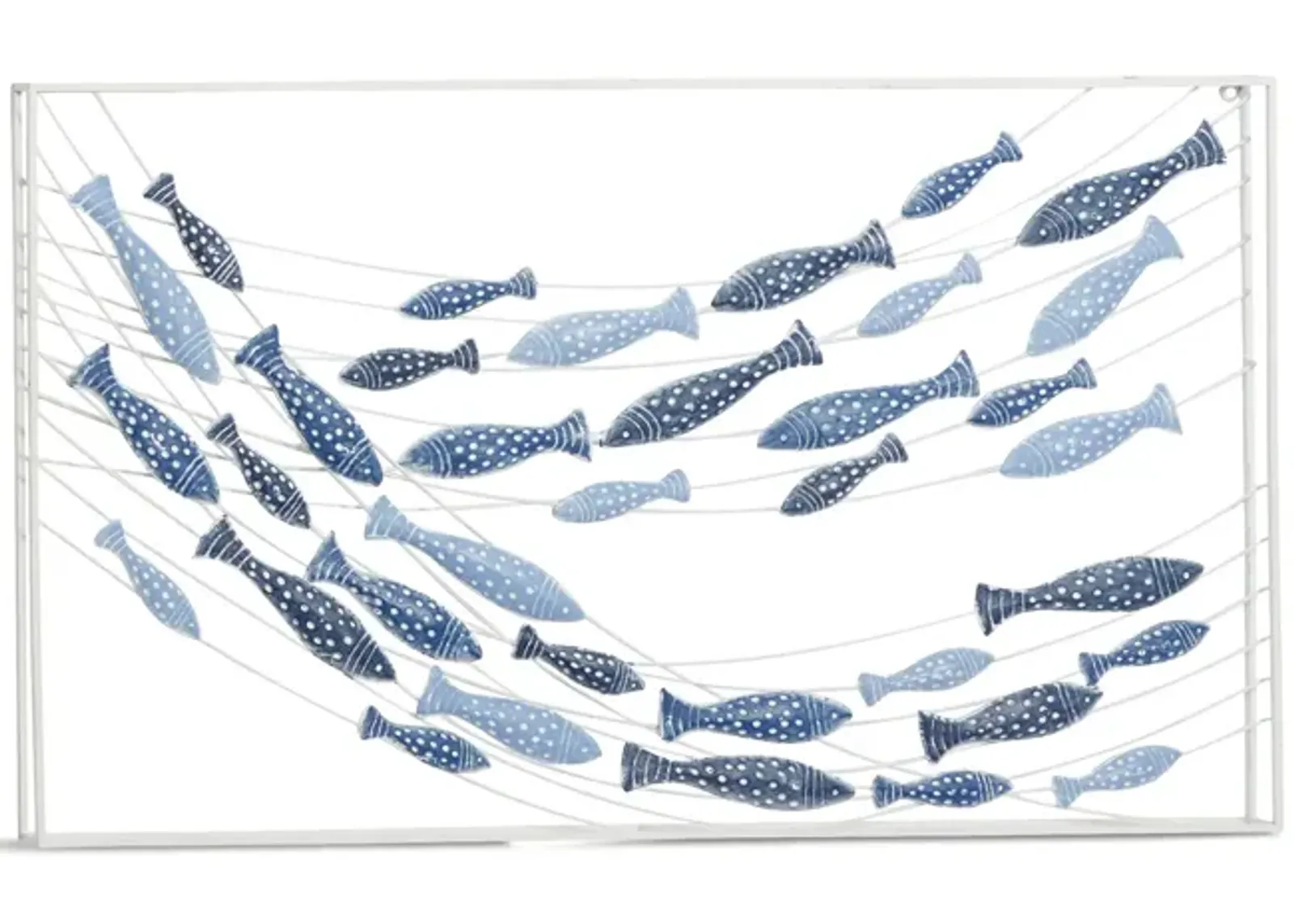 Blue Metal Fish Wall Decor 