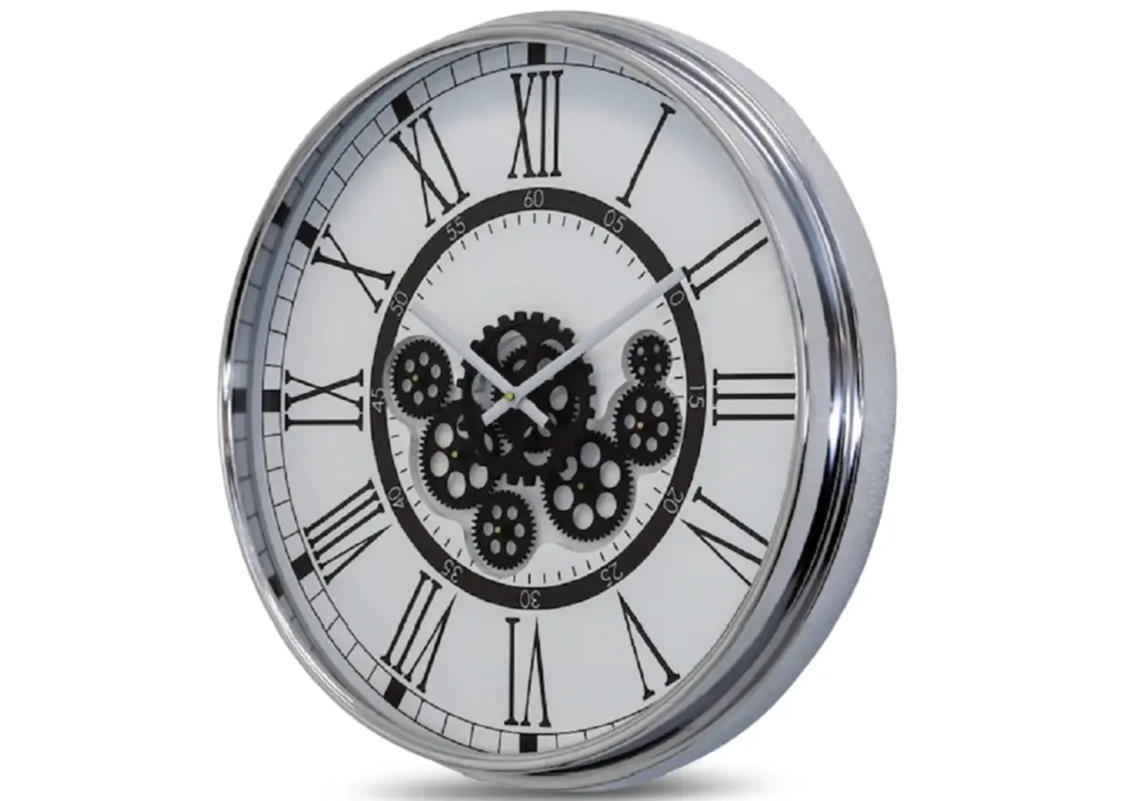 Black White Gear Clock