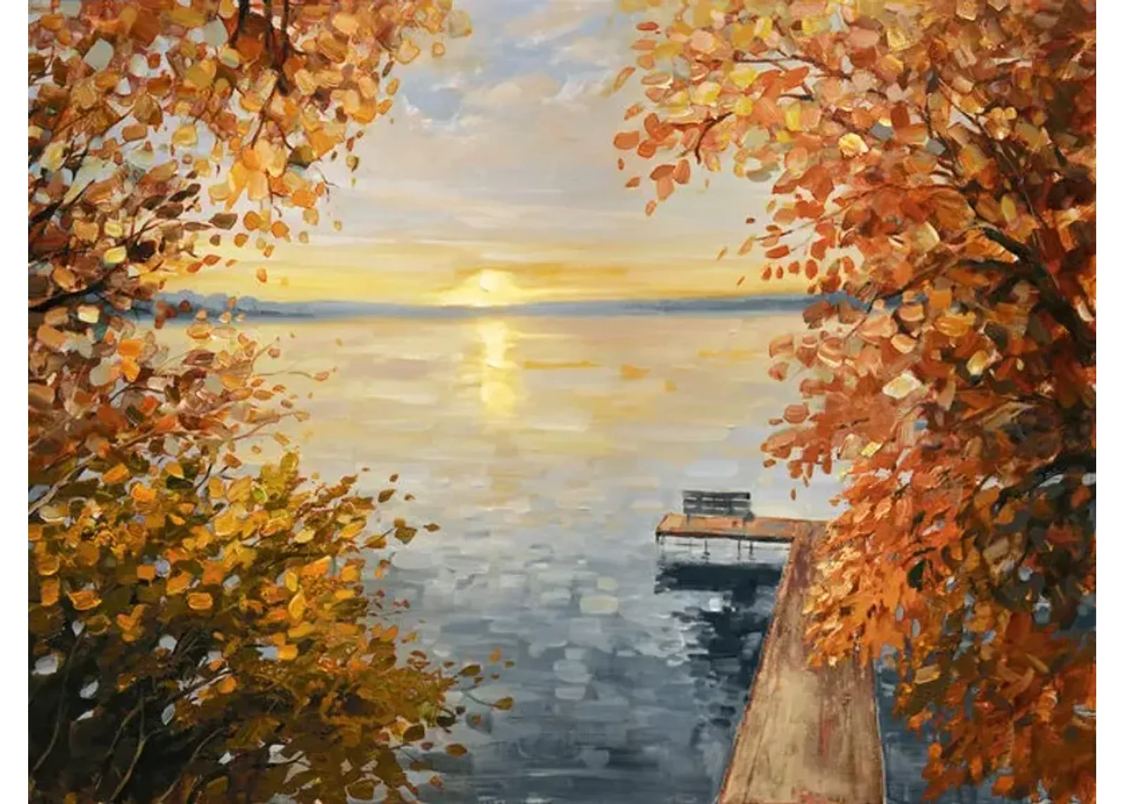 Autumn Lake Air Canvas Art