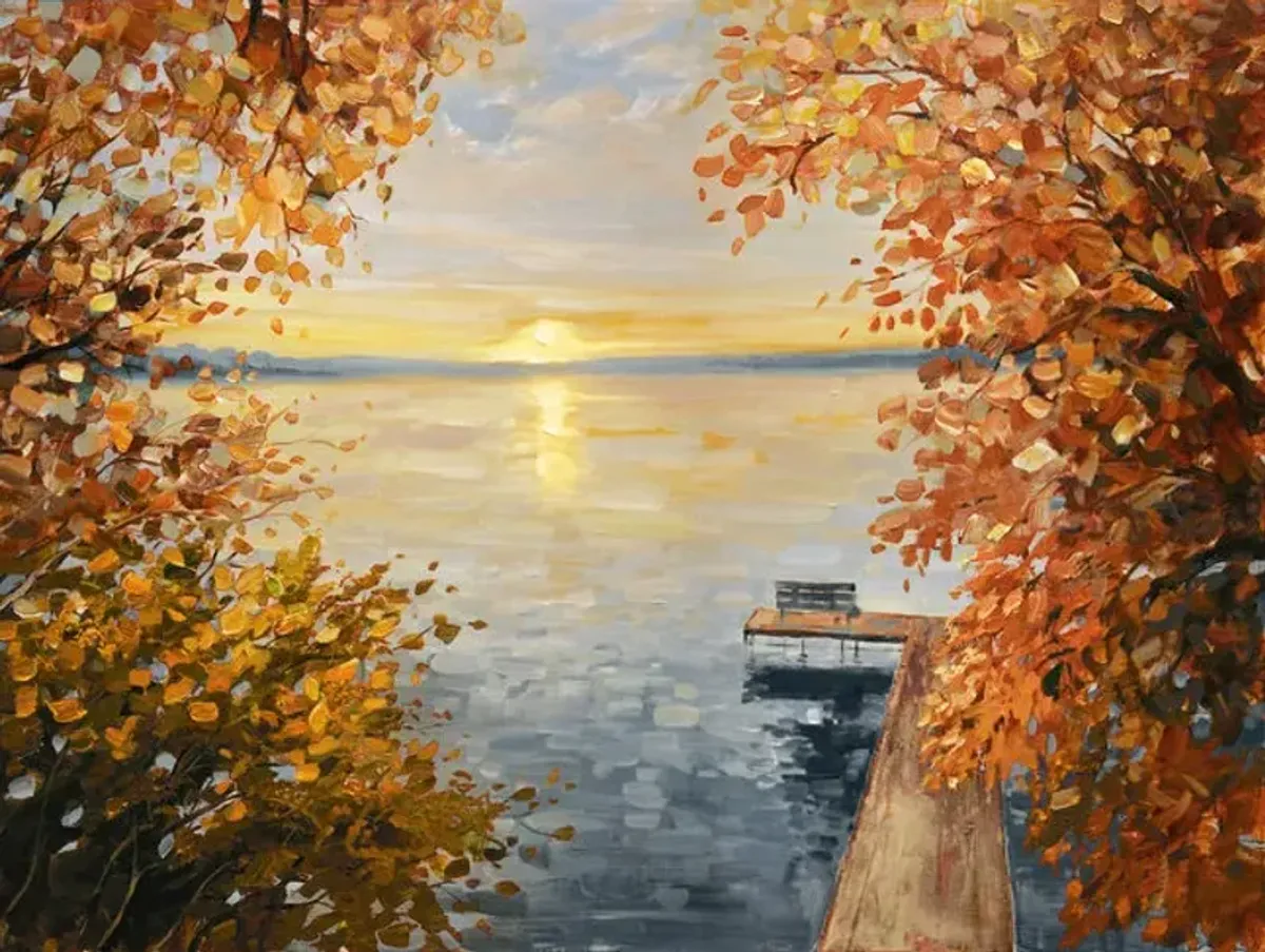 Autumn Lake Air Canvas Art