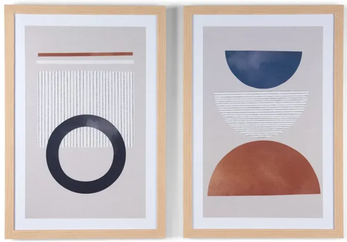 Circular Artwork - Set of 2 Framed Prints