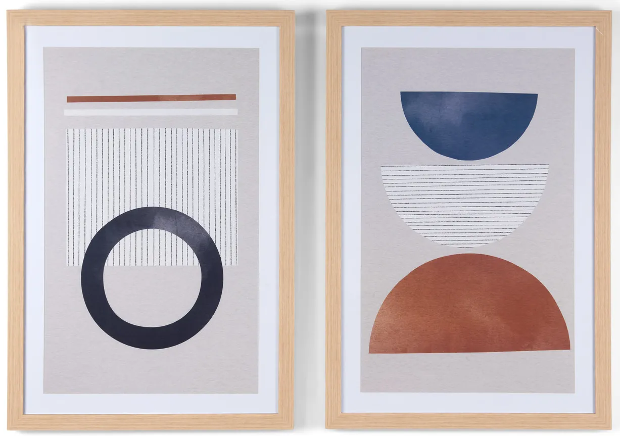 Circular Artwork - Set of 2 Framed Prints