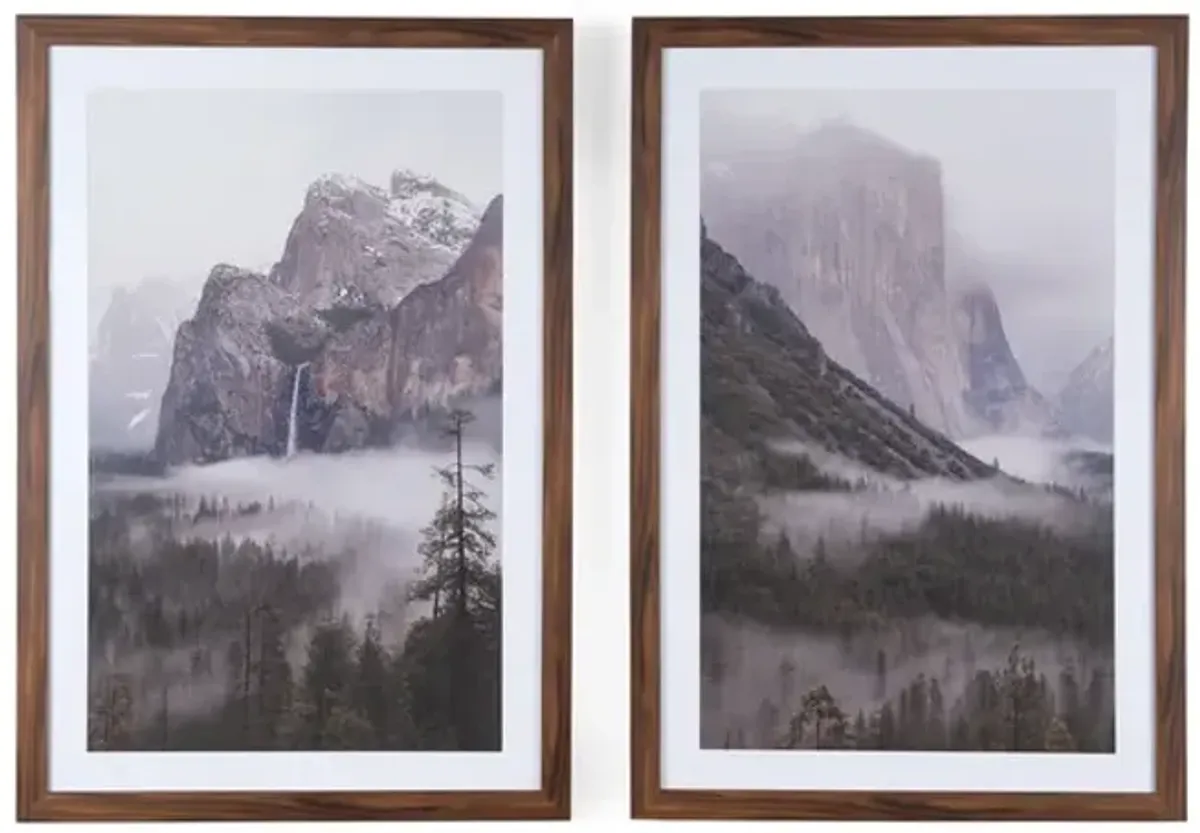 2pc Mountain Landscape Framed Artwork