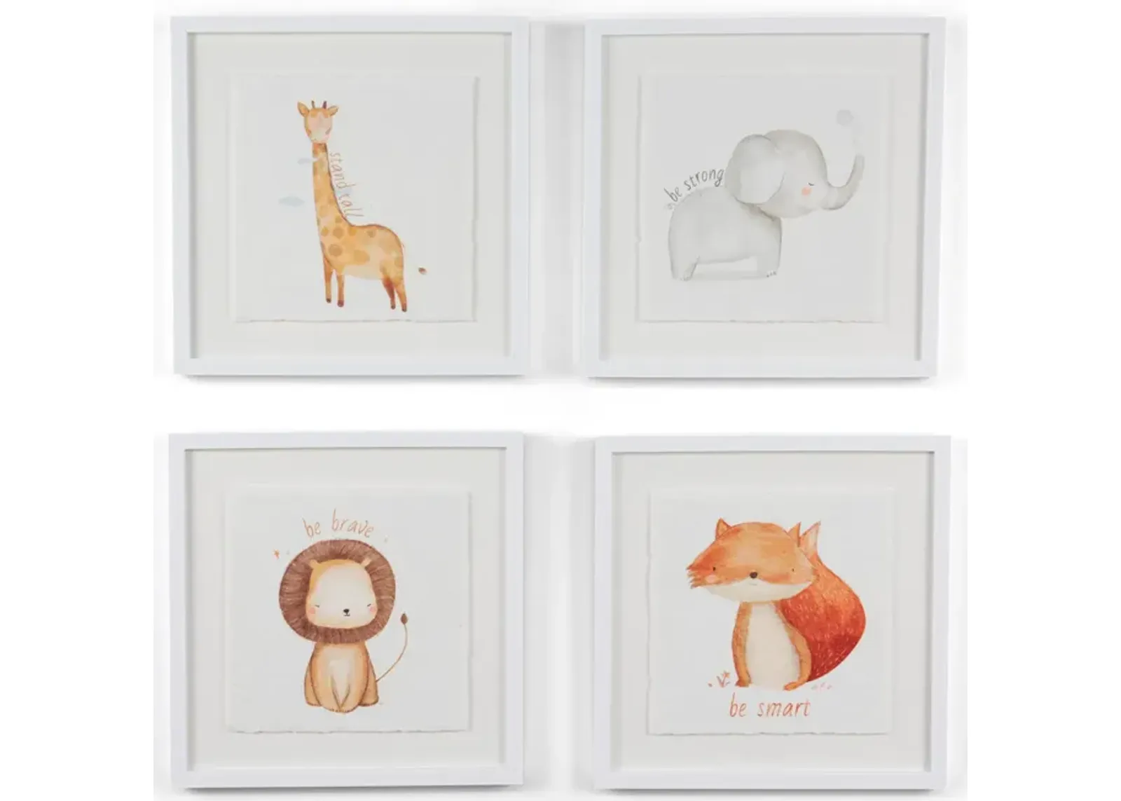 Set of 4 Animal Babies Framed Art