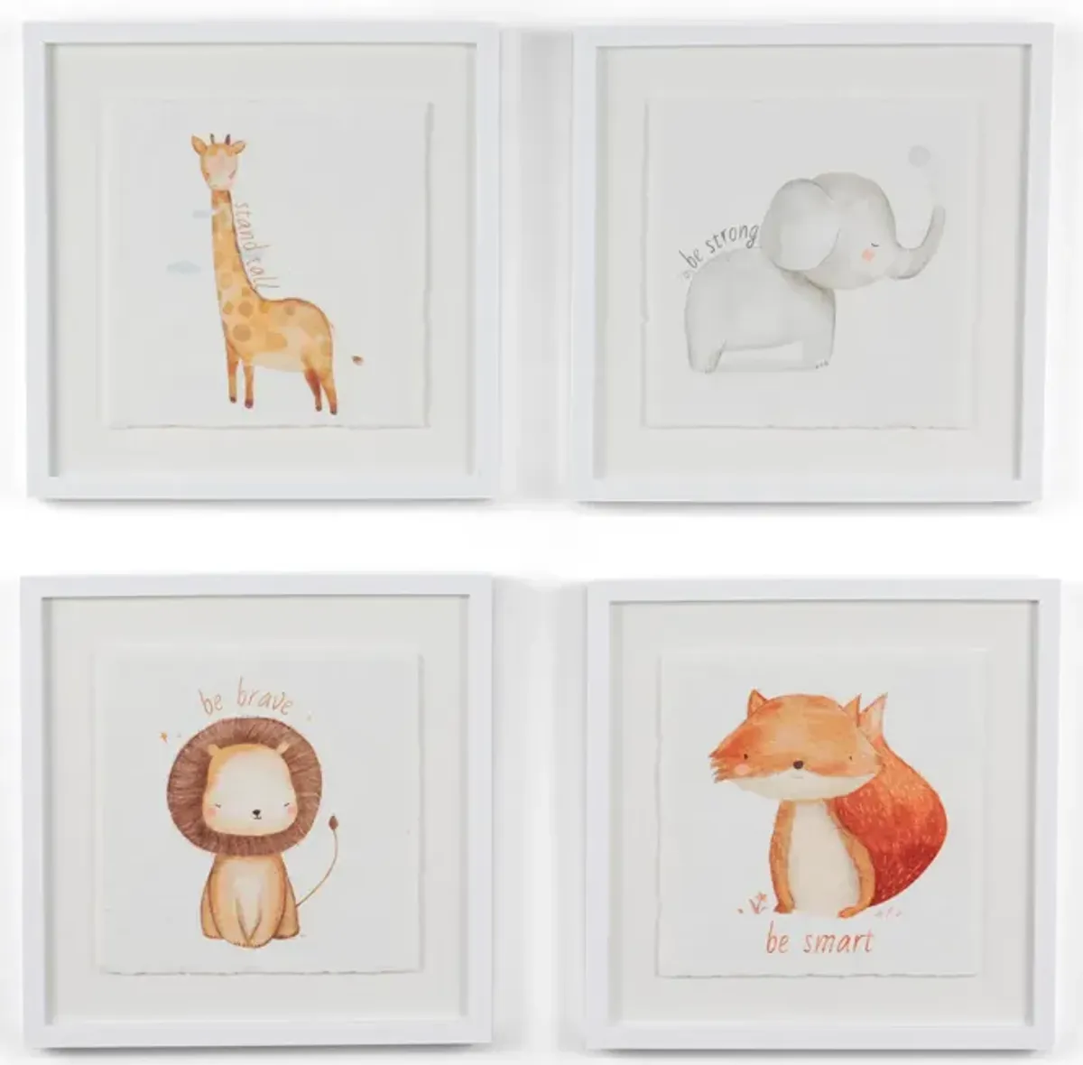 Set of 4 Animal Babies Framed Art