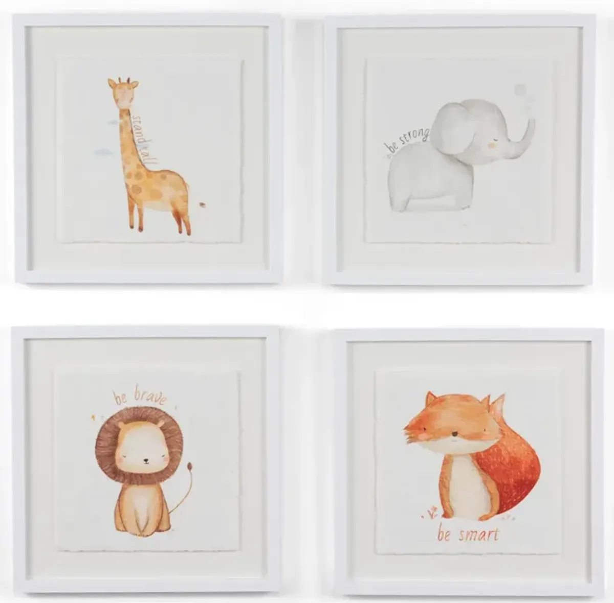 Set of 4 Animal Babies Framed Art