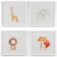Set of 4 Animal Babies Framed Art