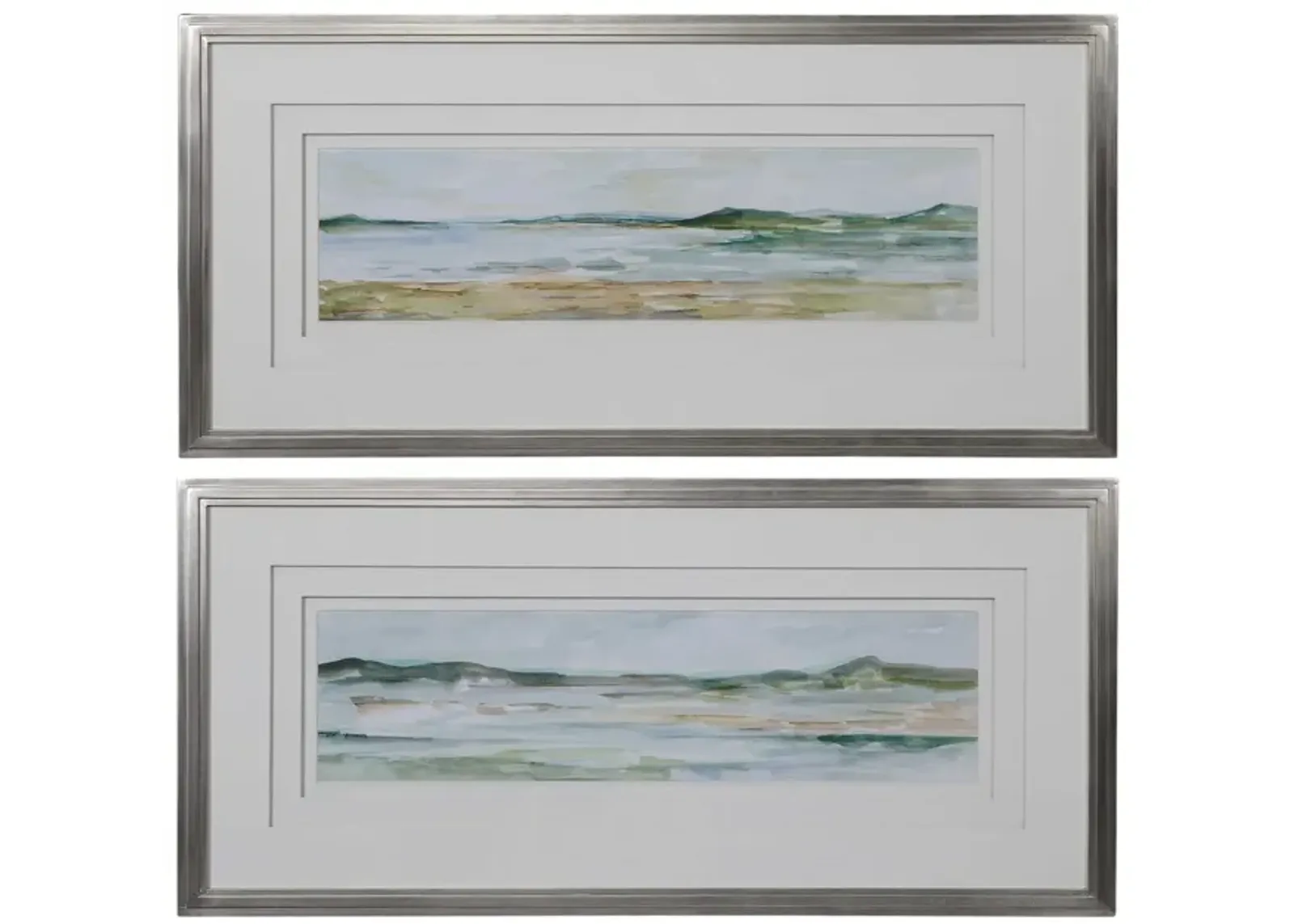 Set of 2 Framed Panoramic Seascapes