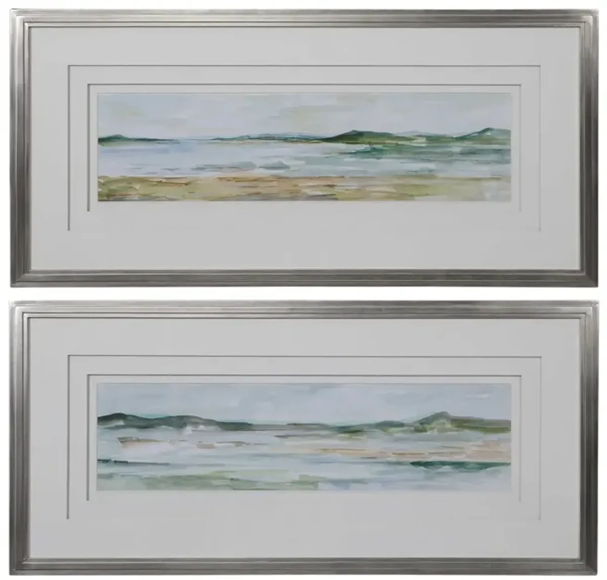 Set of 2 Framed Panoramic Seascapes