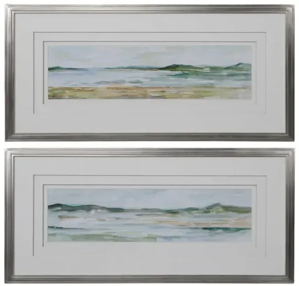 Set of 2 Framed Panoramic Seascapes