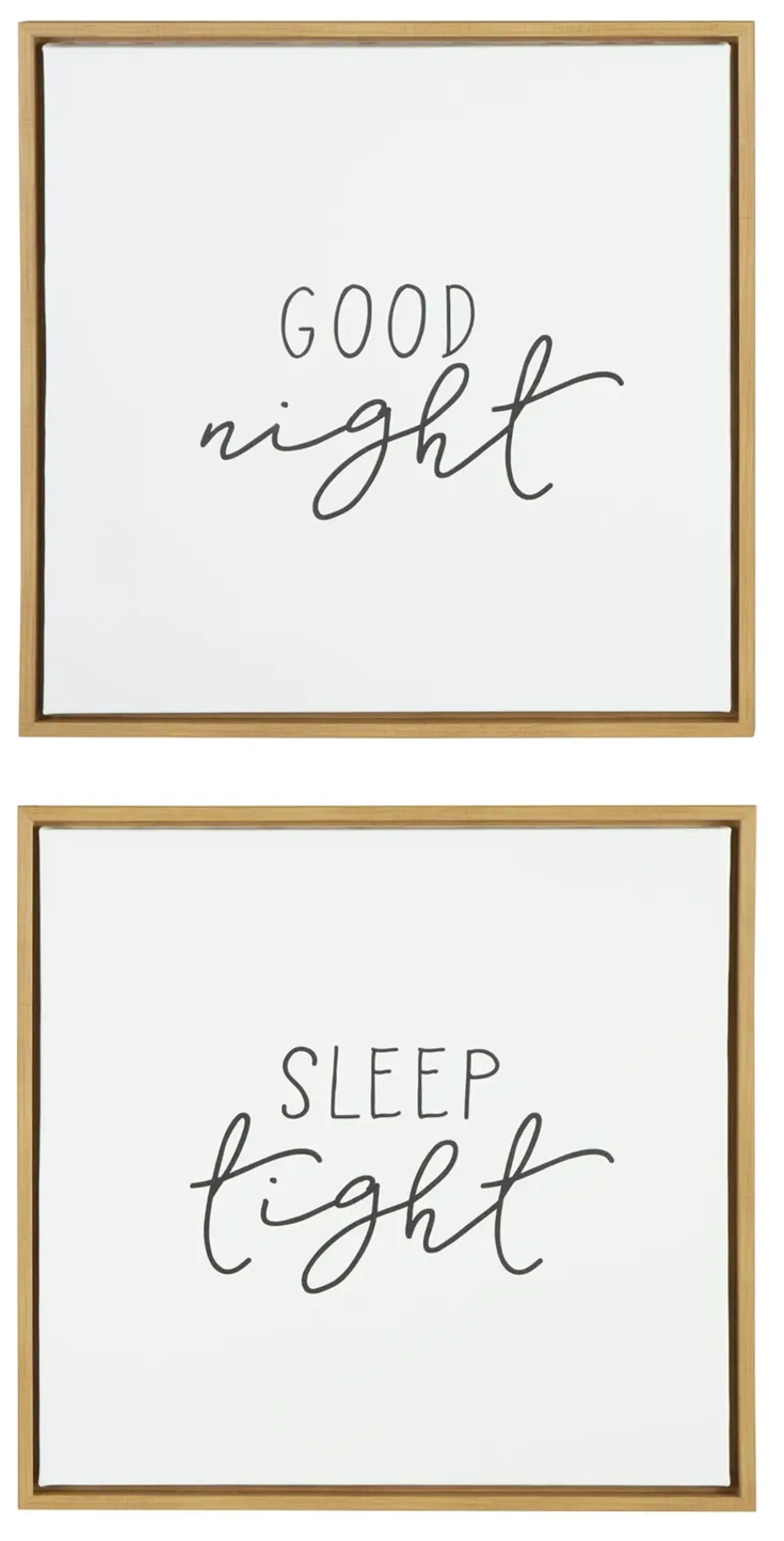 Set of Two Goodnight Framed Wall Art